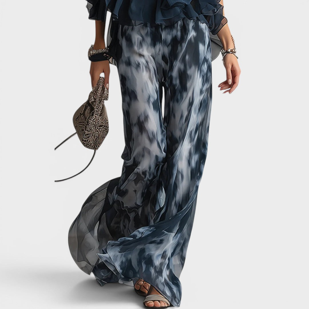 Brenda | Halter Top and Wide-Leg Printed Set
