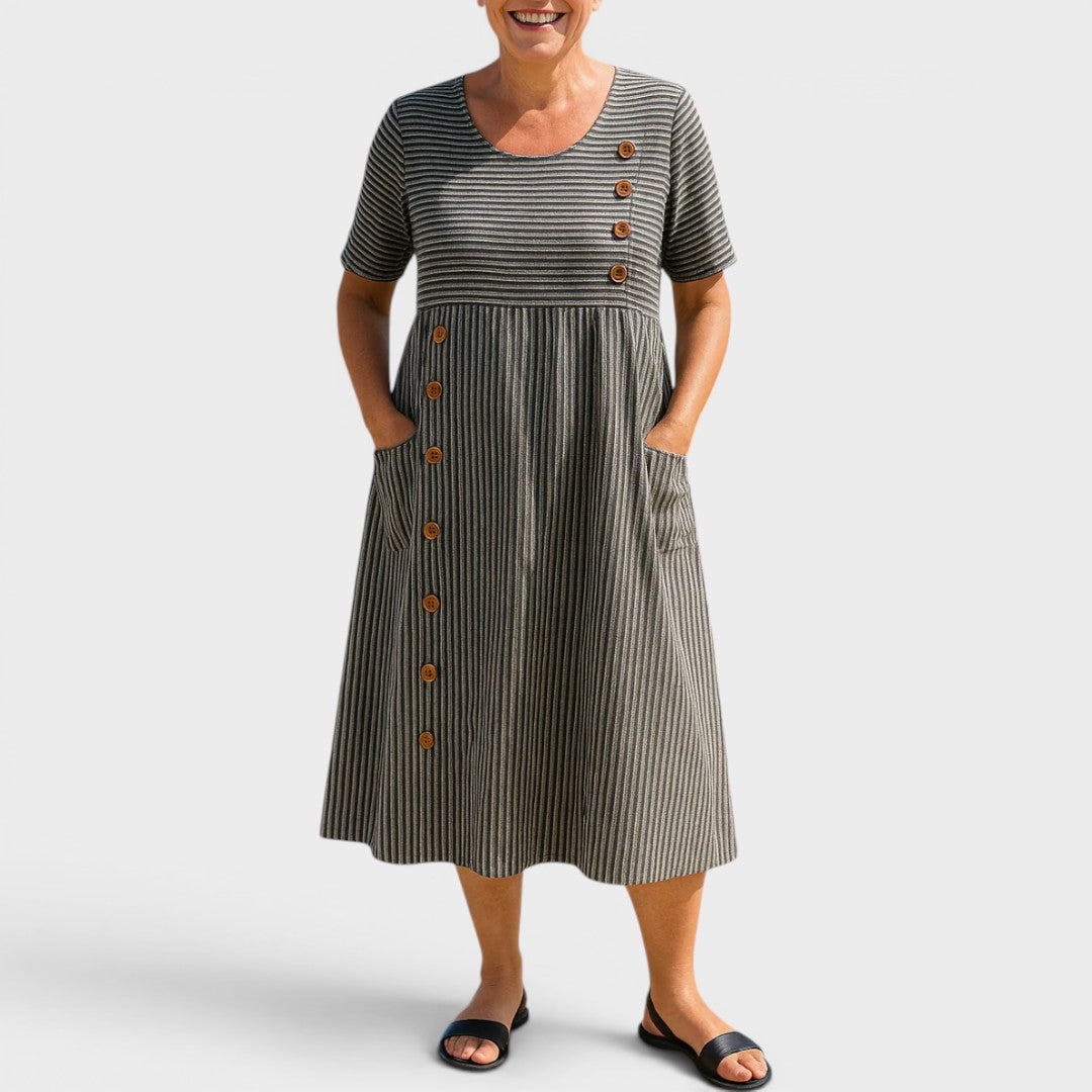 Briana | Comfortable Striped Midi Dress