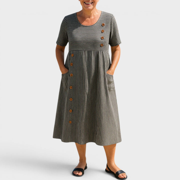 Briana | Comfortable Striped Midi Dress