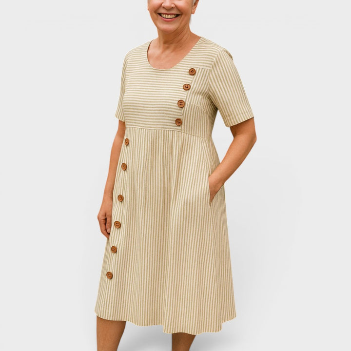 Briana | Comfortable Striped Midi Dress