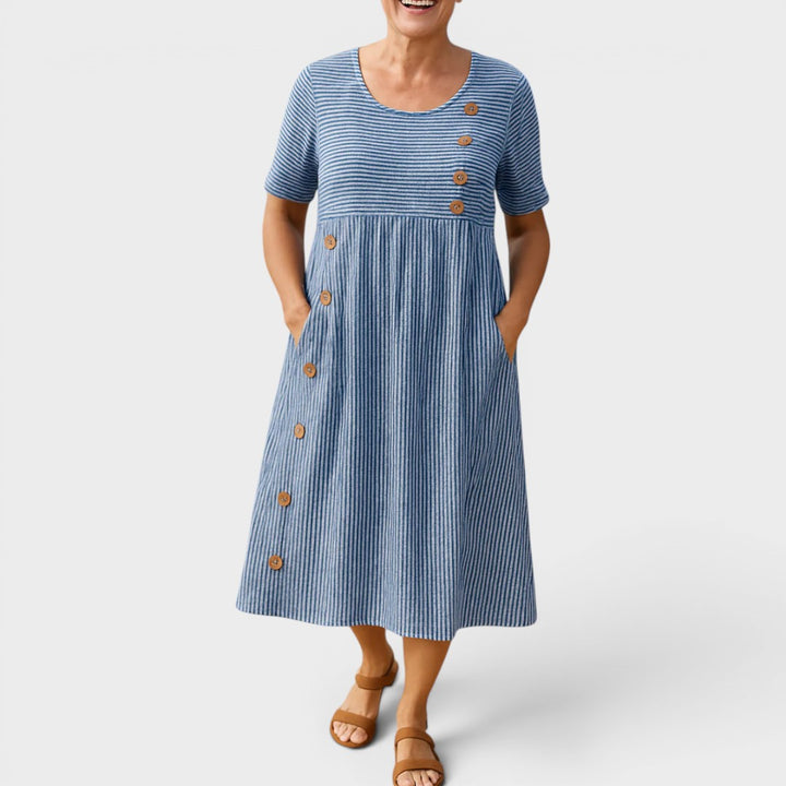Briana | Comfortable Striped Midi Dress