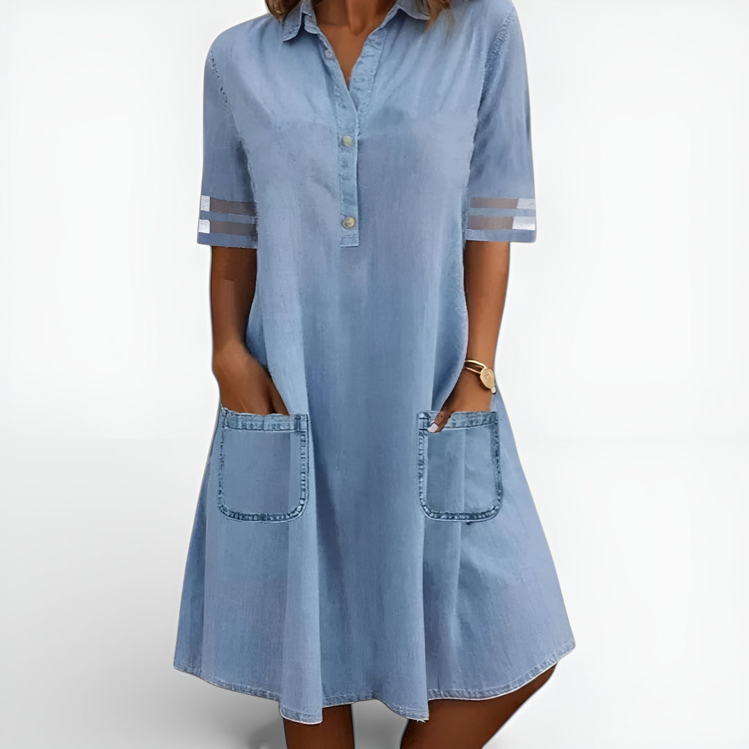 Brittany | Figure Flattering Denim Dress