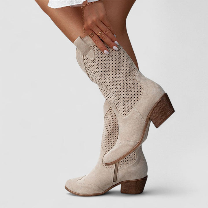 Savannah | Perforated Western Mid-Calf Boots