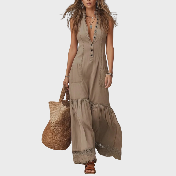 Carrie | Pure Cotton Sleeveless Maxi Dress