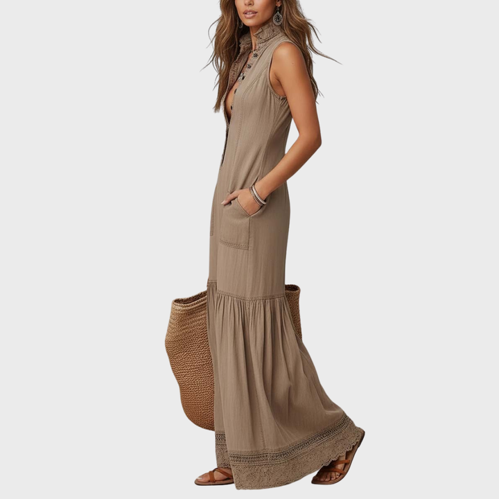 Carrie | Pure Cotton Sleeveless Maxi Dress