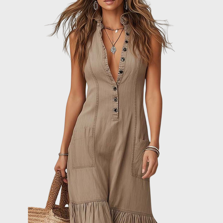 Carrie | Pure Cotton Sleeveless Maxi Dress