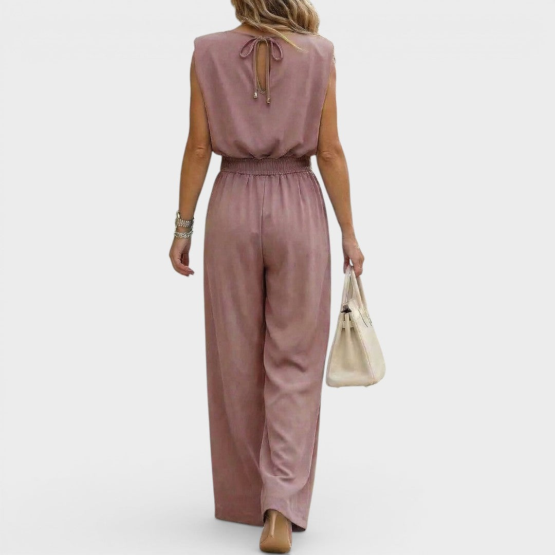 Cathy | Sleeveless Wide Leg Jumpsuit