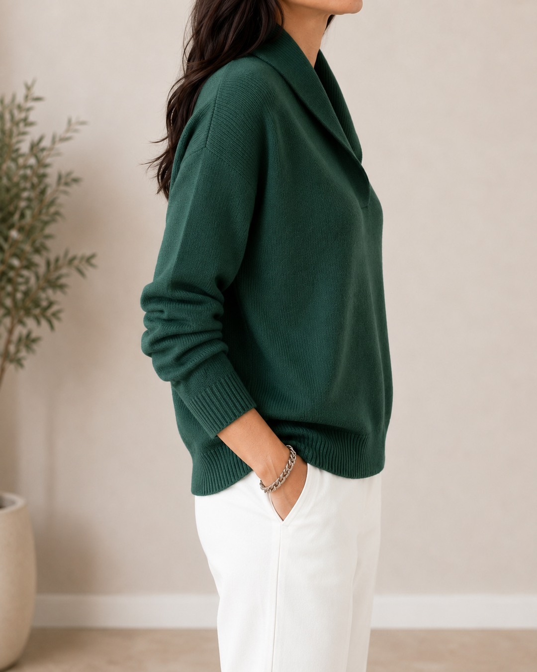 Adeline Soft V-Neck Sweater side view