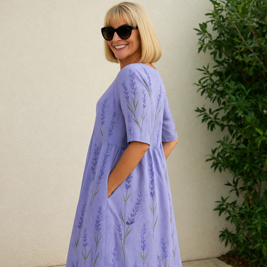 lillie midi dress purple Tiah Midi Dress