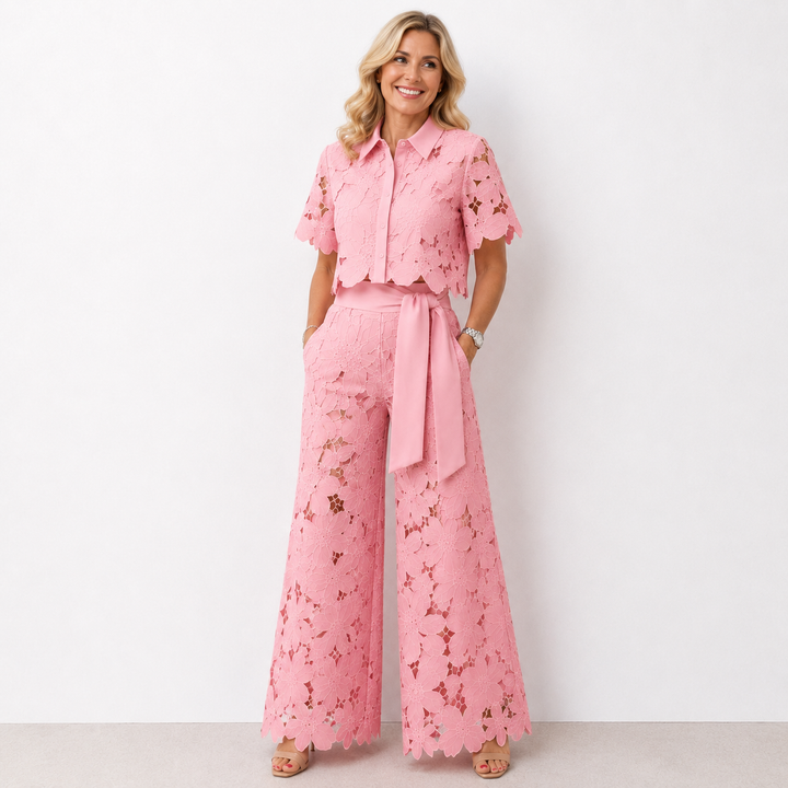 Rosemary | Ribbed Long Sleeve Top and Pants Two-Piece Set