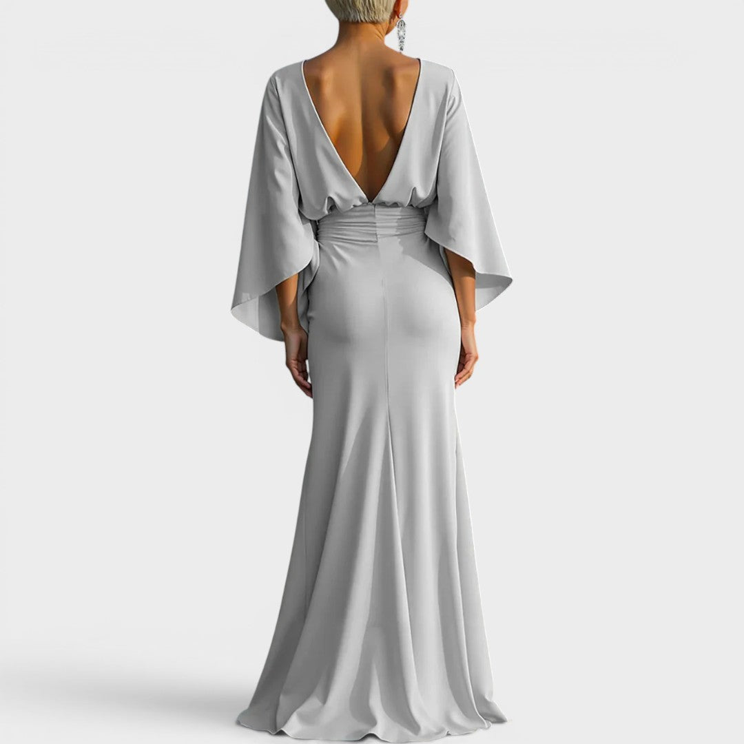 Clara | Elegant V-neck Backless Maxi Dress