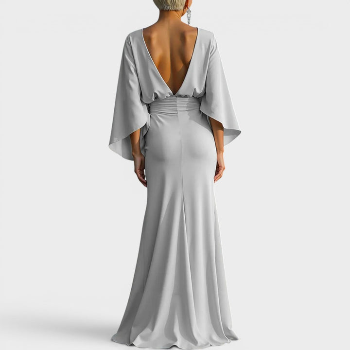 Clara | Elegant V-neck Backless Maxi Dress
