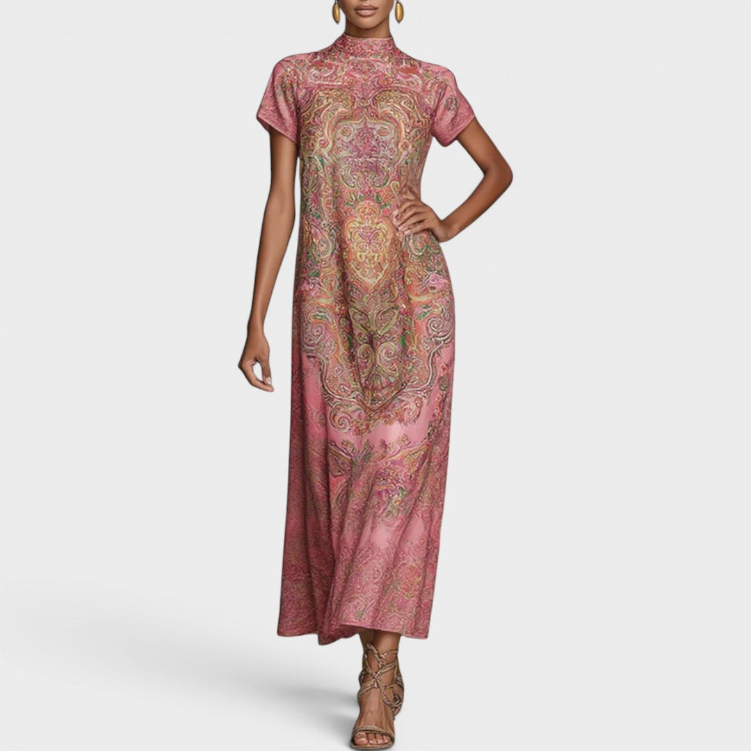 Claudia | Short Sleeves Elegant Maxi Dresses