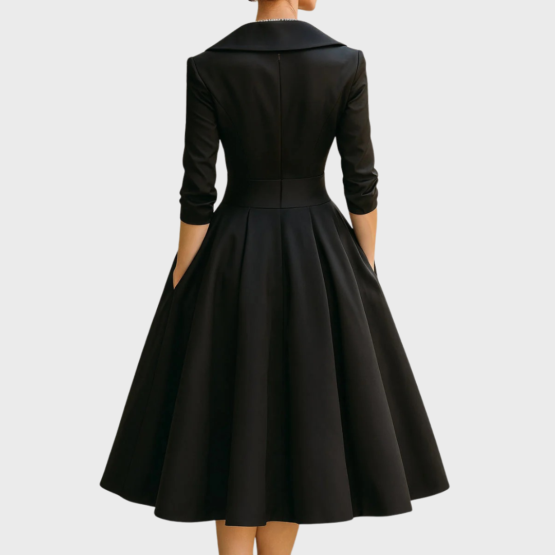 Diana | Elegant Long Sleeve Midi Dress