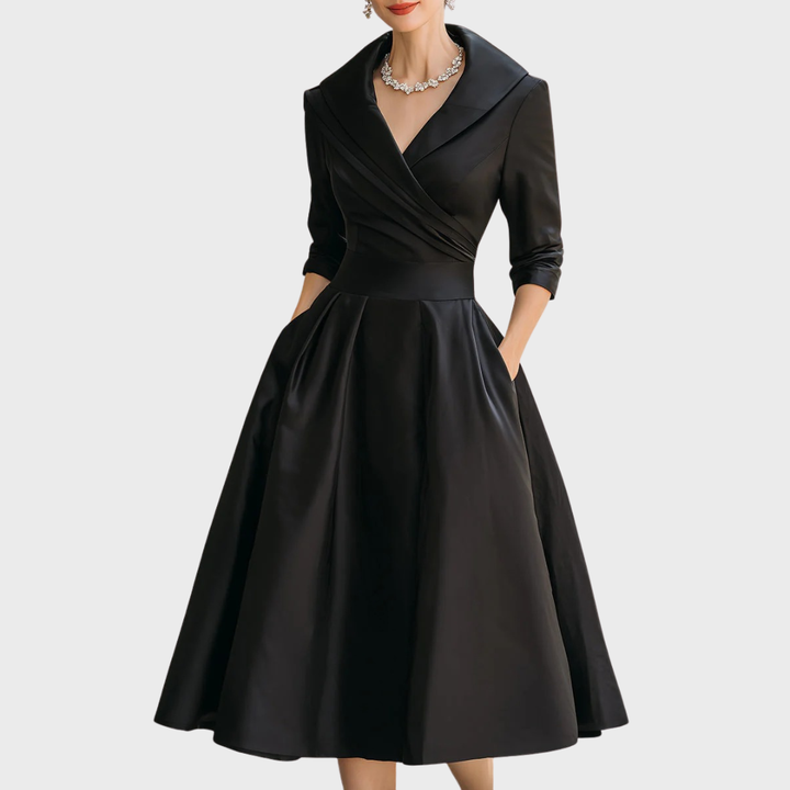 Diana | Elegant Long Sleeve Midi Dress