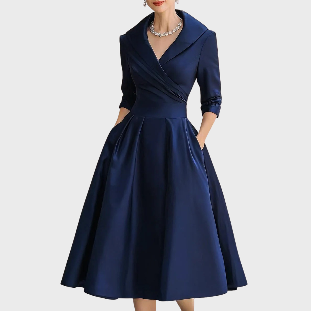 Diana | Elegant Long Sleeve Midi Dress