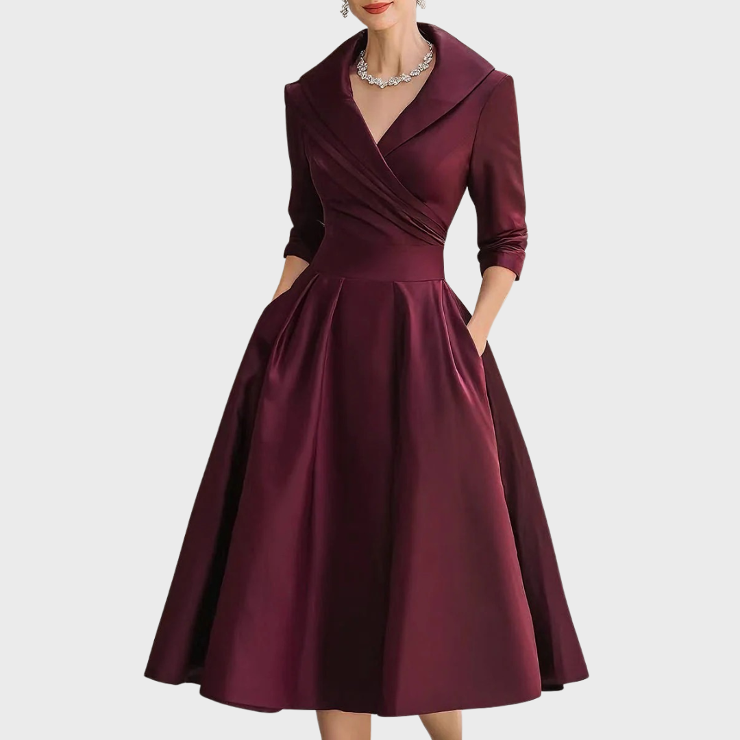 Diana | Elegant Long Sleeve Midi Dress
