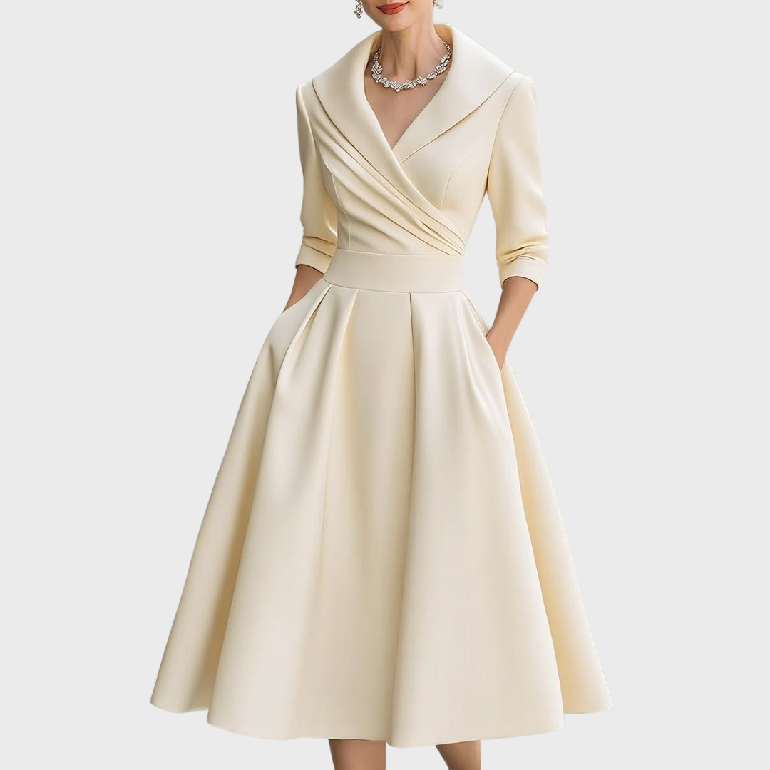 Diana | Elegant Long Sleeve Midi Dress