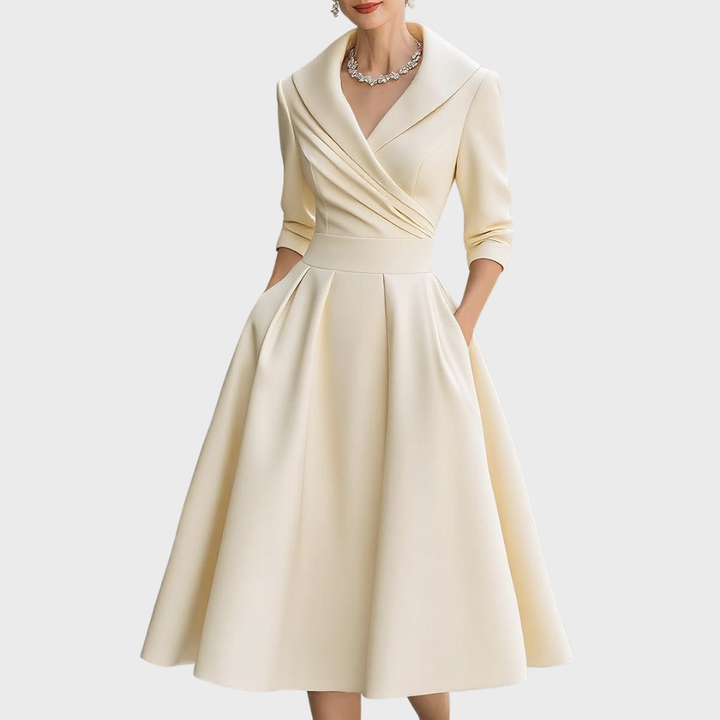 Diana | Elegant Long Sleeve Midi Dress