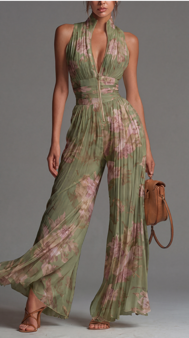 Zia | | Floral Pleated Jumpsuit