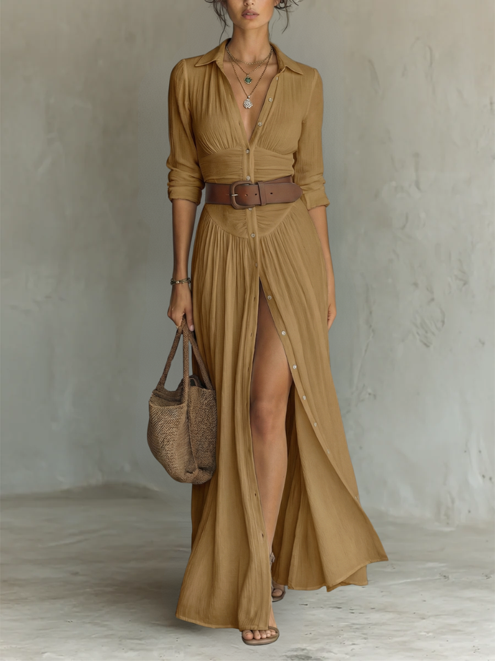 Olivia | Elegant Belted Maxi Dress