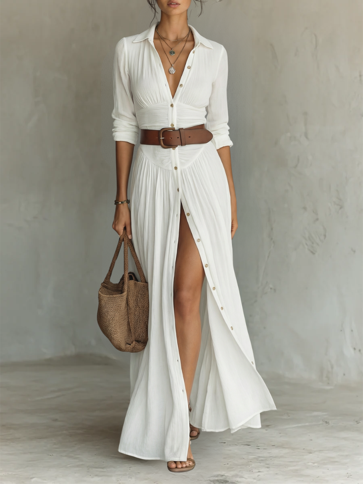Olivia | Elegant Belted Maxi Dress
