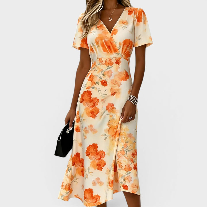 Doris | V-Neck Wrap Midi Dress