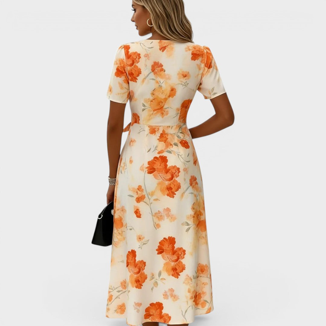 Doris | V-Neck Wrap Midi Dress
