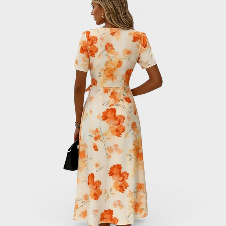 Doris | V-Neck Wrap Midi Dress