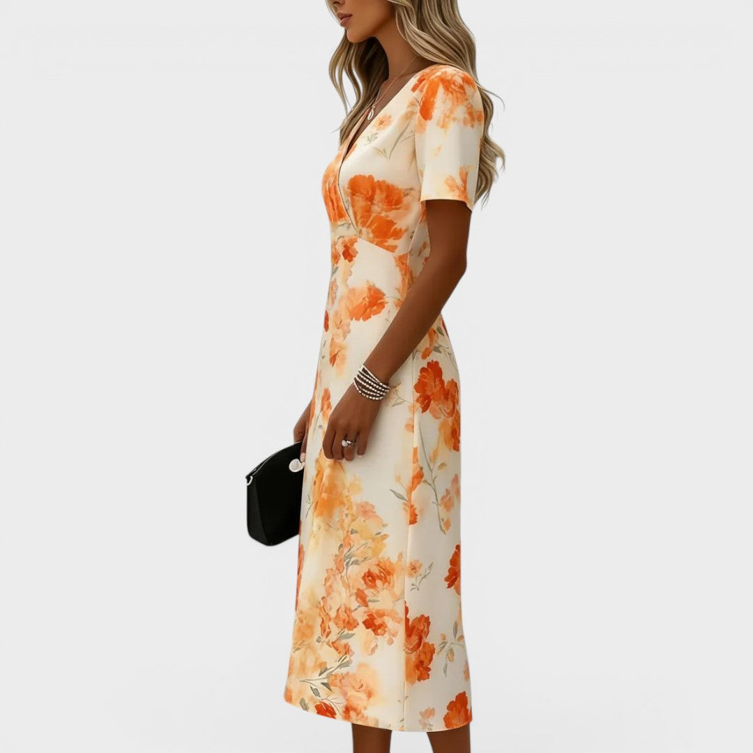Doris | V-Neck Wrap Midi Dress