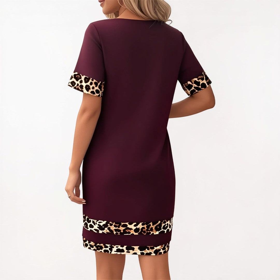 Elise | Leopard Print T-Shirt Dress