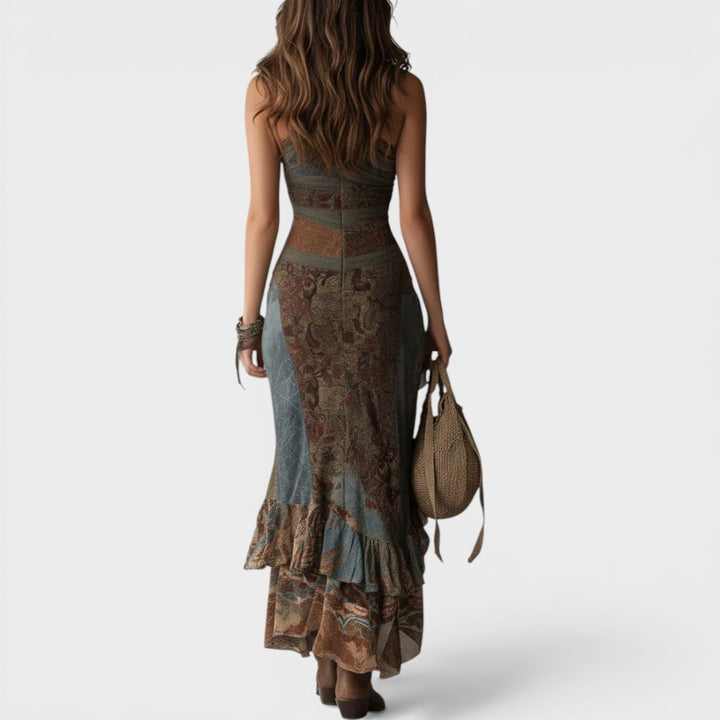 Eliza | Ethnic-Style Printed One-Shoulder Maxi Dress