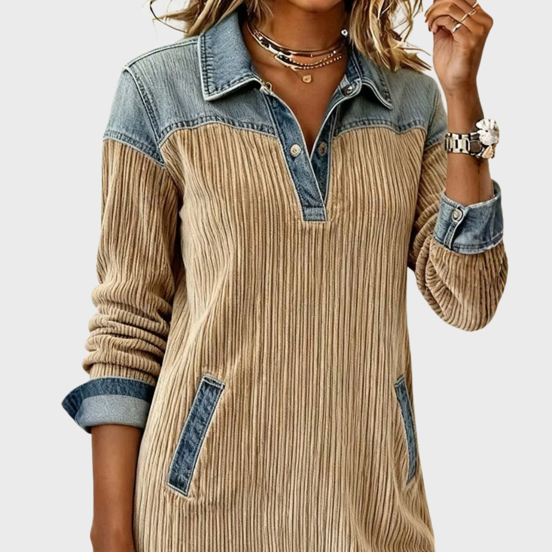 Emily | Casual Denim Patchwork Dress