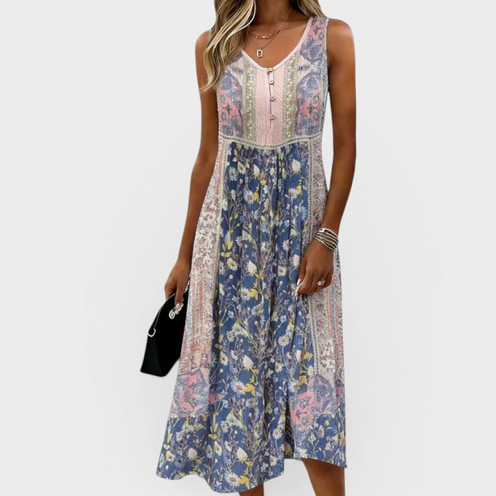 Ethel | Boho Sleeveless Midi Dress