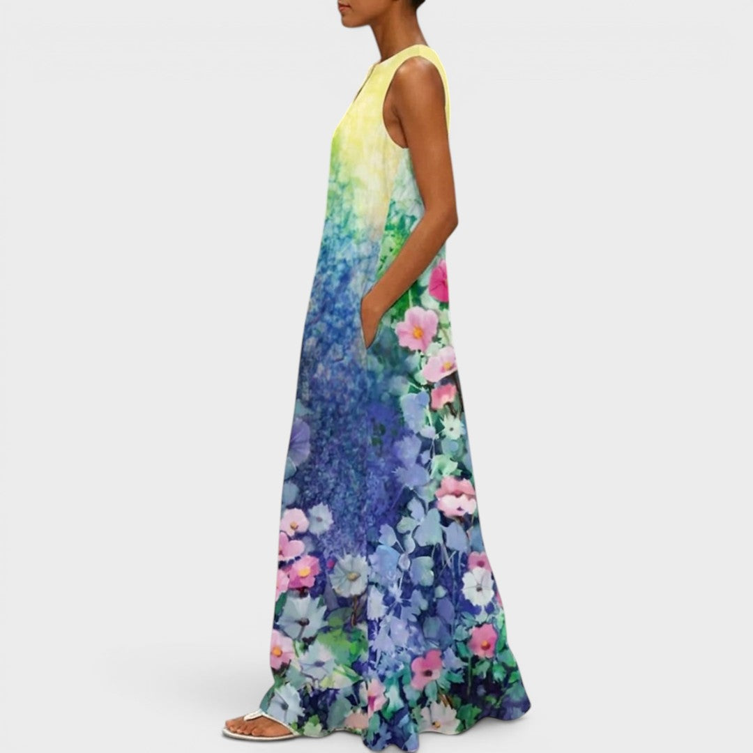Joyce | Sleeveless Floral Maxi Dresses