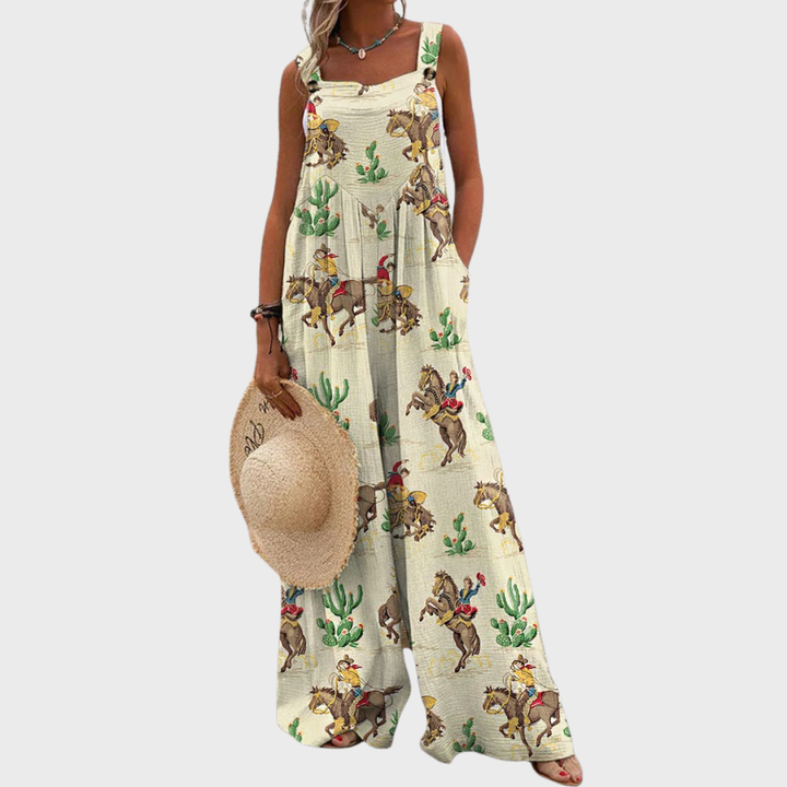 Hanna | Vintage Casual Wide Leg Jumpsuit