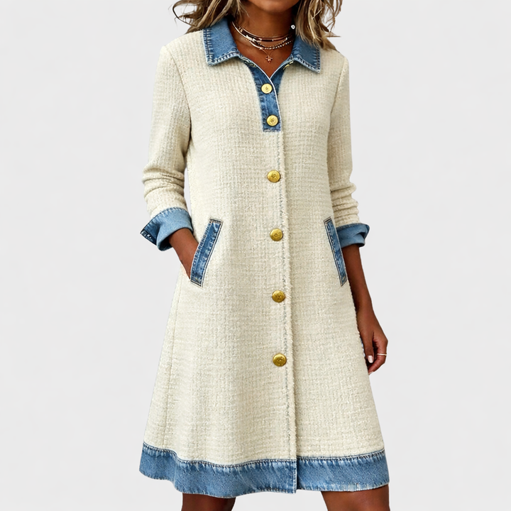 Heather | Casual Denim Patchwork Dress