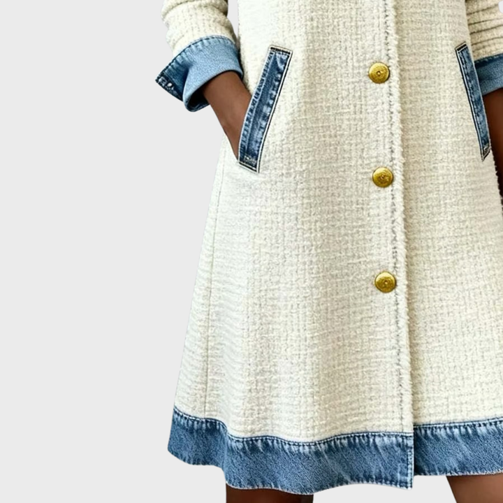 Heather | Casual Denim Patchwork Dress