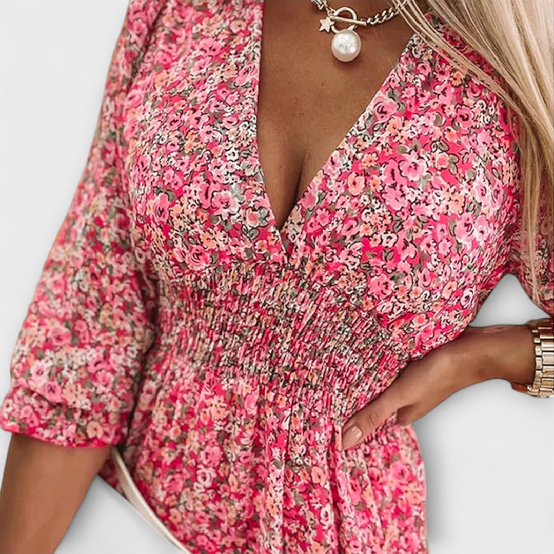 Aurora Floral Puff Sleeve Dress for Women
