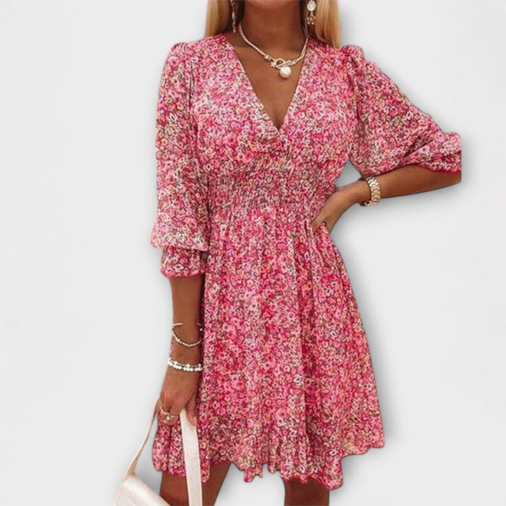 Aurora Floral Puff Sleeve Dress for Women