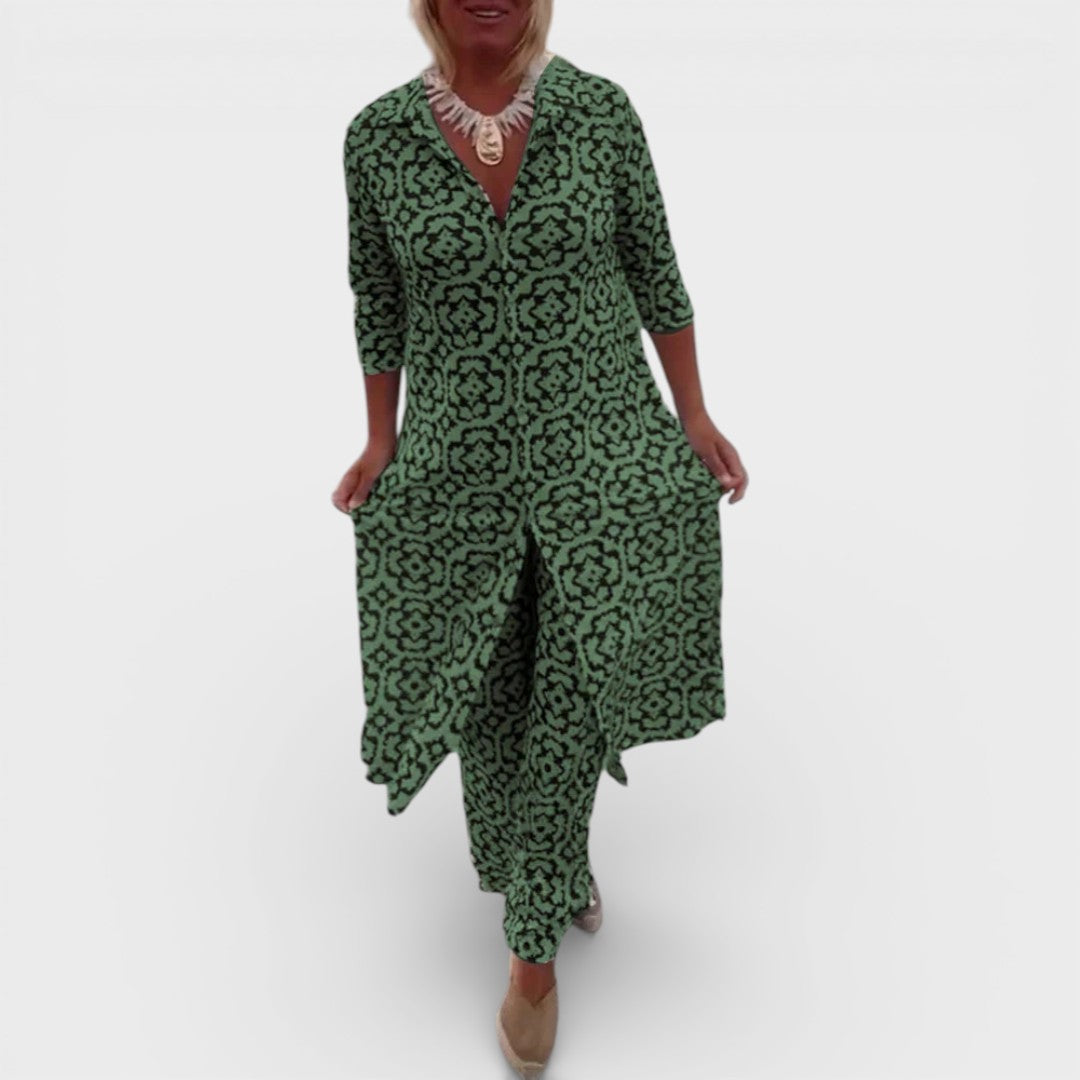 Laura | Button-Front Printed Set