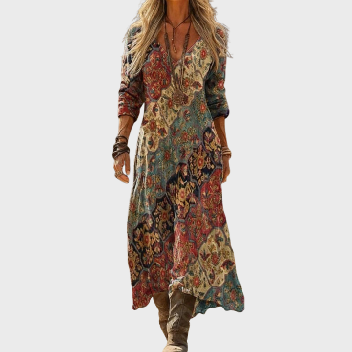 Melissa | Vintage Dress with Ethnic Print