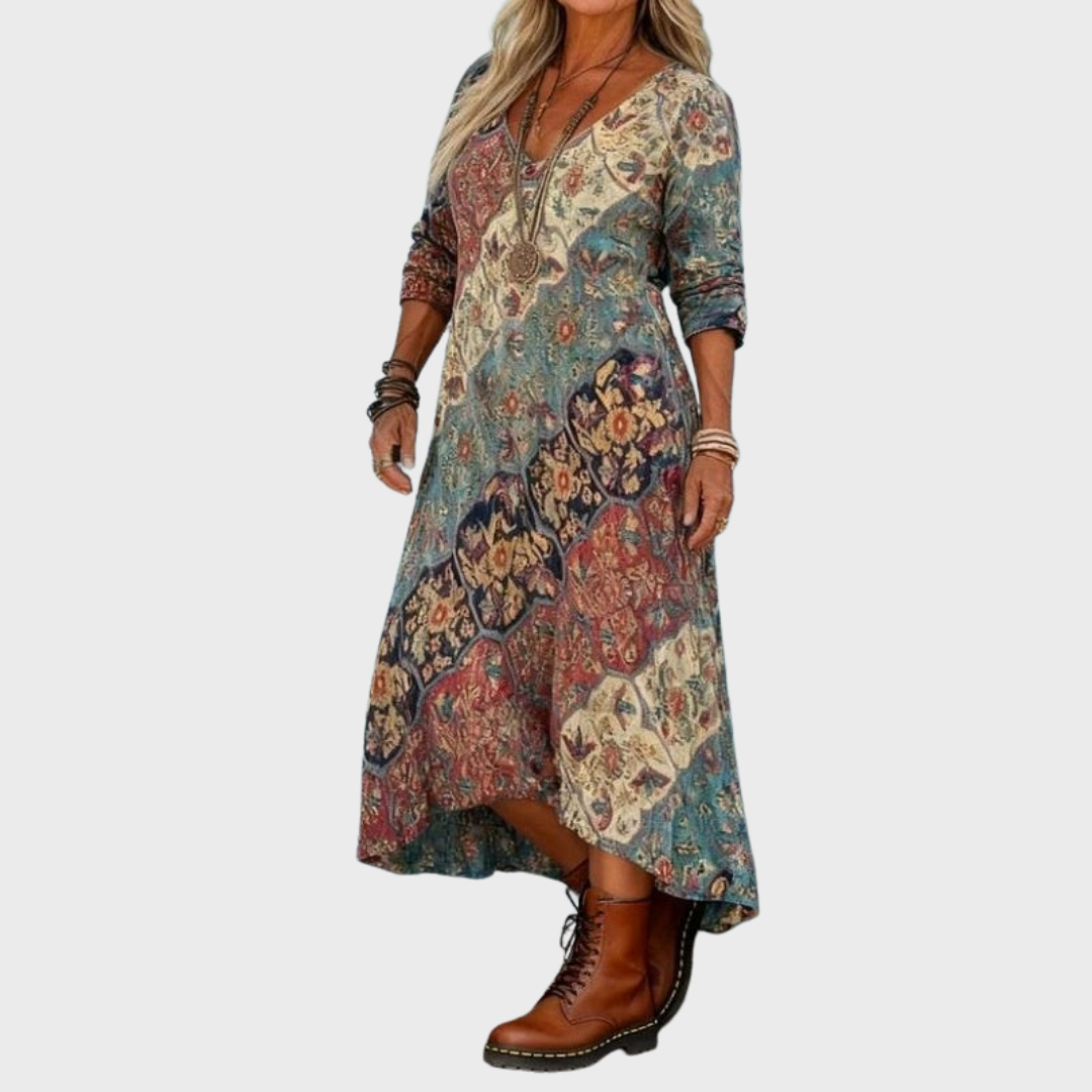 Melissa | Vintage Dress with Ethnic Print