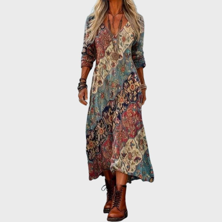 Melissa | Vintage Dress with Ethnic Print