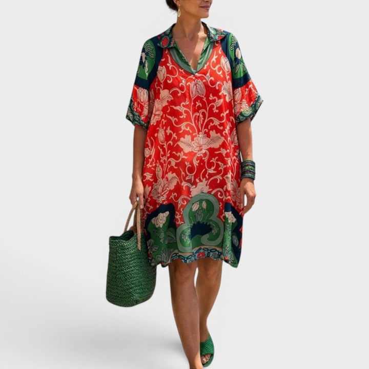 Millie | Vintage Print Oversized Shirt Dress