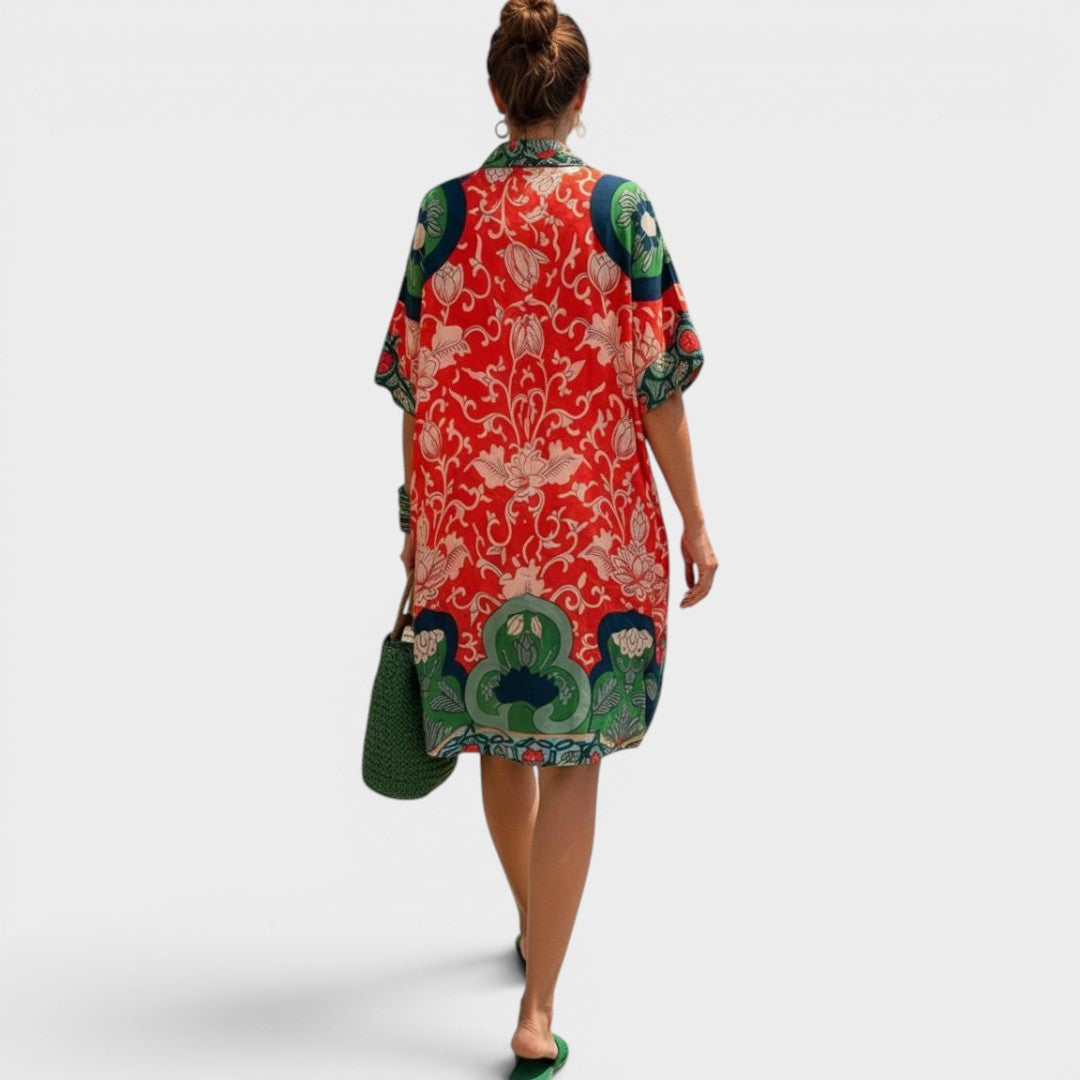 Millie | Vintage Print Oversized Shirt Dress