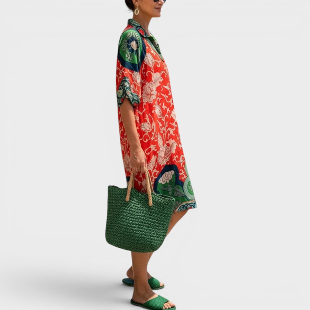 Millie | Vintage Print Oversized Shirt Dress