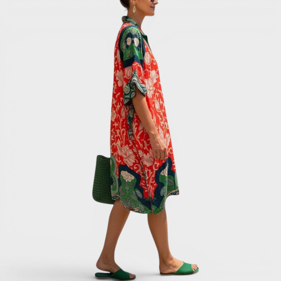 Millie | Vintage Print Oversized Shirt Dress