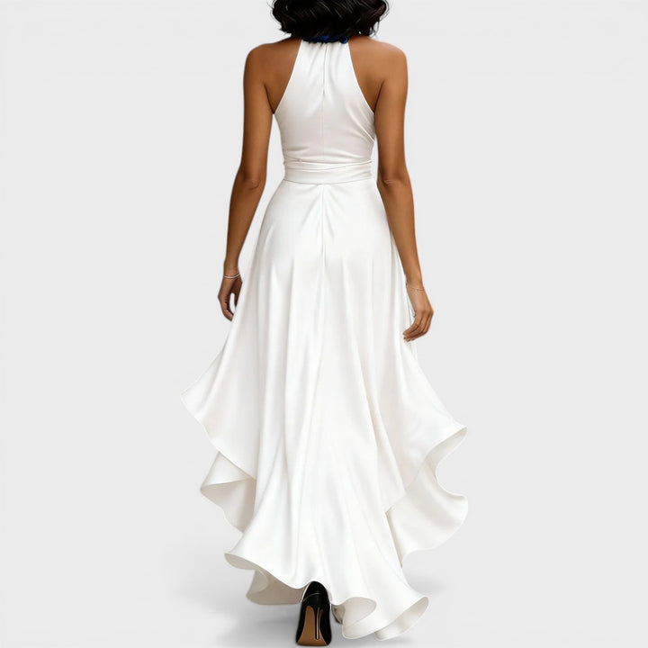 Mira | Elegant Satin Halter Dress