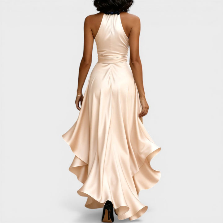 Mira | Elegant Satin Halter Dress